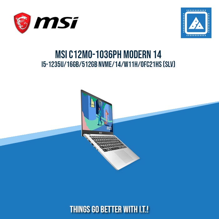 MSI C12MO-1036PH MODERN 14 I5-1235U/16GB/512GB NVME | BEST FOR STUDENTS AND FREELANCERS LAPTOP MSI C12MO-1036PH MODERN 14 I5-1235U/16GB/512GB NVME | BEST FOR STUDENTS AND FREELANCERS LAPTOP